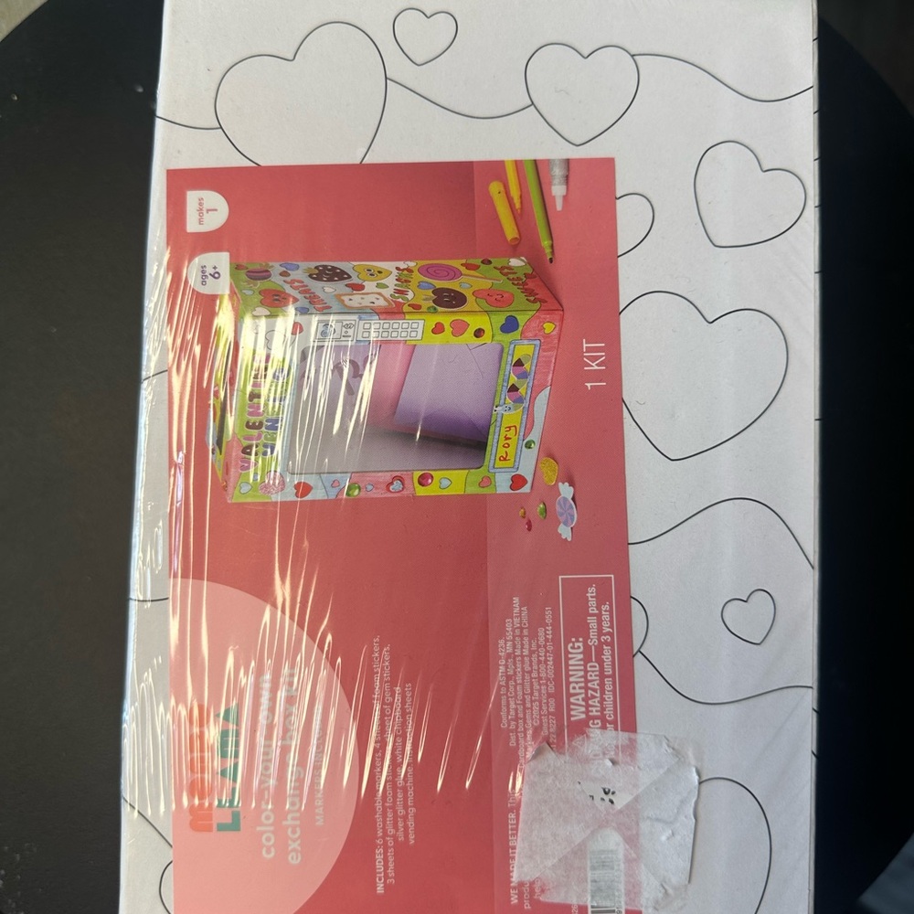Kids Color-Your-Own Cardboard Playhouse Kit - White with Black Heart Outlines
